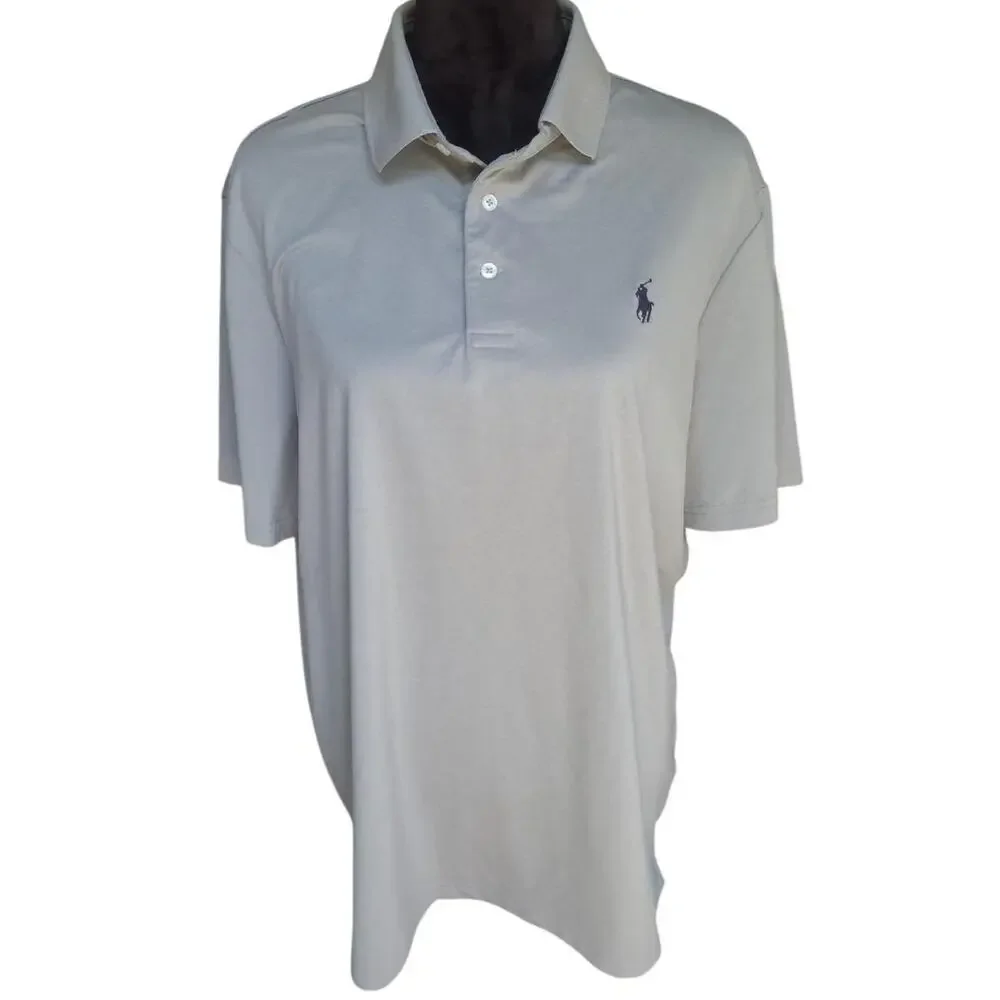 Polo Ralph Lauren  Performance Polo Shirt Grey Short Sleeve Men's Large